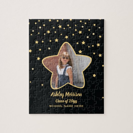 2023年クラス黒星と金ゴールド星写真卒業 ジグソーパズル (縦)
