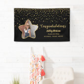 2023年クラス黒星と金ゴールド星写真卒業 横断幕 (インサイチュ)