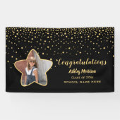 2023年クラス黒星と金ゴールド星写真卒業 横断幕 (横)