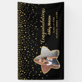 2023年クラス黒星と金ゴールド星写真卒業 横断幕 (縦)