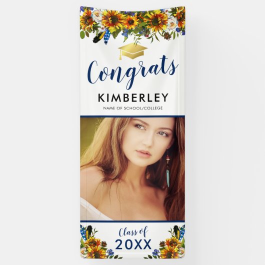 2023年クラス |ひまわりおめでとう卒業 横断幕 (縦)