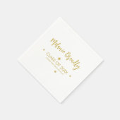 2023年クラス |卒業金ゴールドパーティー星 スタンダードカクテルナプキン (角)