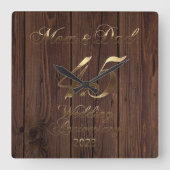 2023年サファ結婚イア45周年の親 スクエア壁時計 (正面)