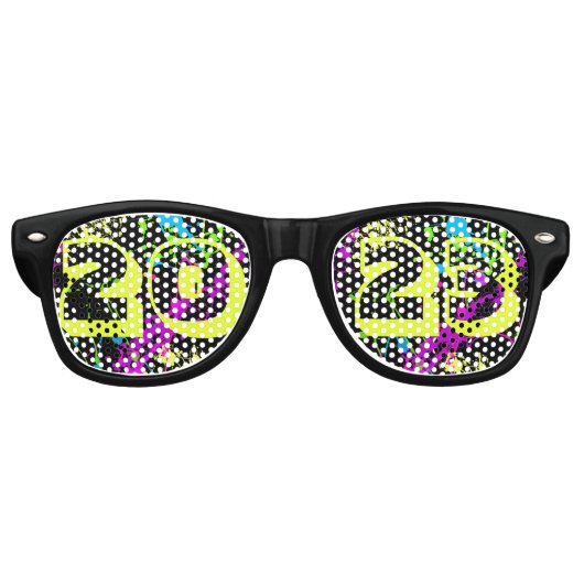 2023年シニア・ネオン・スプラッシュ絵を描卒業のクラス レトロサングラス (正面)