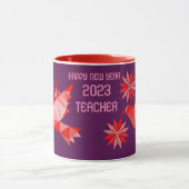2023年シンプルな鳥の年始の先生へのギフトマグ マグカップ (中央)
