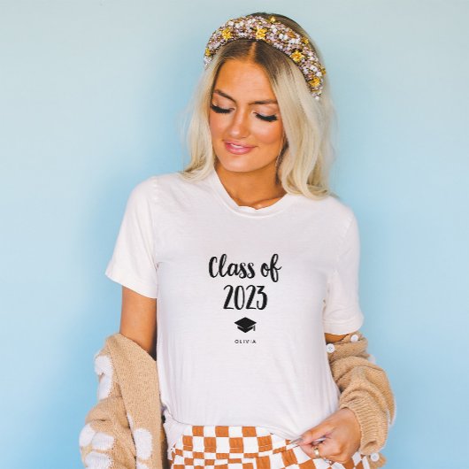 2023年シンプルのキャップとタッセル付きのシックなクラス Tシャツ