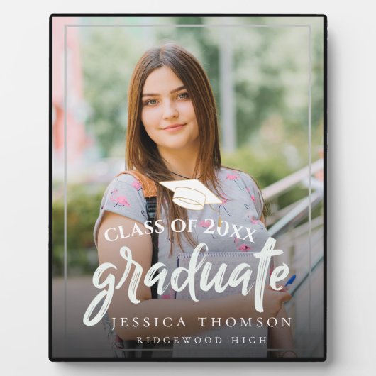 2023年シンプルの写真卒業発表のクラス フォトプラーク (正面)