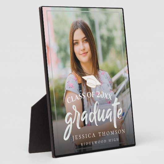 2023年シンプルの写真卒業発表のクラス フォトプラーク (側面)