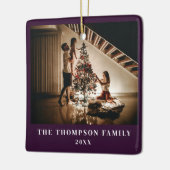 2023年スタイリッシュ家族フォトミニマリスト紫モダン セラミックオーナメント (左)