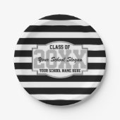 2023年ストライプのの卒業パーティーのクラス ペーパープレート (正面)