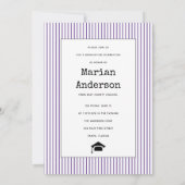 2023年タイプライターの紫色の卒業写真のクラス 招待状 (裏面)