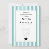 2023年タイプライターティール（緑がかった色）卒業写真のクラス 招待状 (裏面)