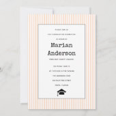 2023年タイプライターピーチ卒業写真のクラス 招待状 (裏面)