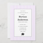 2023年タイプライター薄紫卒業写真のクラス 招待状 (裏面)