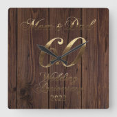 2023年ダイヤ結婚モンド60周年の親 スクエア壁時計 (正面)