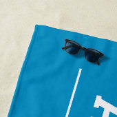 2023年ティール（緑がかった色）青パーソナライズされた学院名 ビーチタオル (インサイチュ)