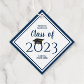 2023年ネイビーシンプルルエレガント卒業式のクラス フェイバータグ (裏面)