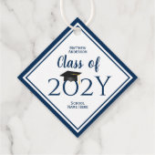 2023年ネイビーシンプルルエレガント卒業式のクラス フェイバータグ (裏面)