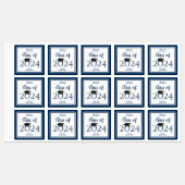 2023年ネイビーシンプルルエレガント卒業式のクラス ラベル (シート)