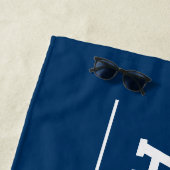 2023年ネイビーパーソナライズされたブルー研究科 ビーチタオル (インサイチュ)