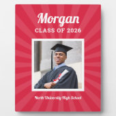 2023年パーソナライズされたの赤クラス卒業写真 フォトプラーク (正面)