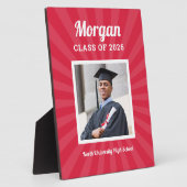 2023年パーソナライズされたの赤クラス卒業写真 フォトプラーク (側面)