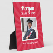 2023年パーソナライズされたの赤クラス卒業写真 フォトプラーク (側面)