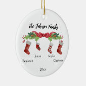 2023年パーソナライズされたの4年のクリスマス一家 セラミックオーナメント (右)