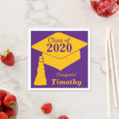 2023年パーソナライズされたパープル金ゴールドのクラス スタンダードカクテルナプキン (インサイチュ)