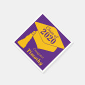 2023年パーソナライズされたパープル金ゴールドのクラス スタンダードカクテルナプキン (角)