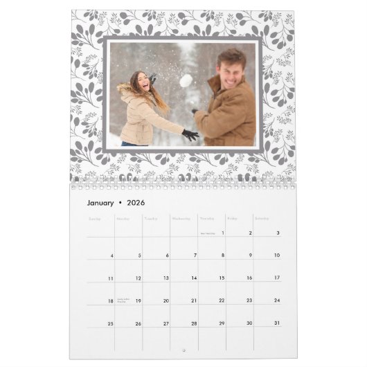 2023年パーソナライズされた家族のフォトリーフパターン カレンダー (1月 2026)