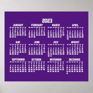 2023年パープル年間カレンダーポスター ポスター