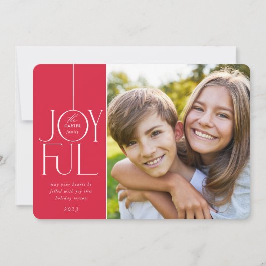 2023年ファミリーエレガント写真モダン型JOYFUL RED シーズンカード (正面)