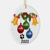 2023年ファミリークリスマスオーナメントパーソナライズされた、 セラミックオーナメント (右)