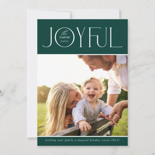 2023年ファミリー写真モダンエレガントJOYFUL GREEN シーズンカード (正面)
