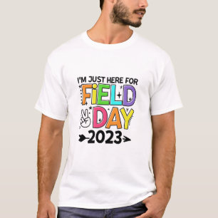2023年フィールドデーのためにちょうどここに平和サイン先生St Tシャツ
