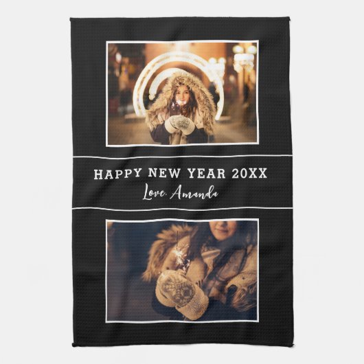 2023年フォトコラージュハッピーニューイヤー キッチンタオル (縦)