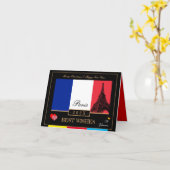 2023年フランスの国旗とエッフェルハッピーニューイヤー,フランス カード (黄色い花)