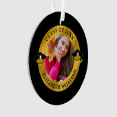 2023年ブラックのクラス |金ゴールド写真の画像 オーナメント (正面)