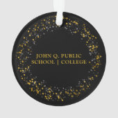 2023年ブラックのクラス |金ゴールド写真の画像 オーナメント (裏面)