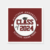 2023年ブルゴーニュ大学院卒業パーティーのクラス スタンダードカクテルナプキン (正面)