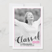 2023年モダンのスクリプトのホットピンク写真のクラス 招待状 (正面)