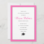 2023年モダンのスクリプトのホットピンク写真のクラス 招待状 (裏面)