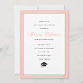 2023年モダンのスクリプト赤面ピンク写真のクラス 招待状 (裏面)