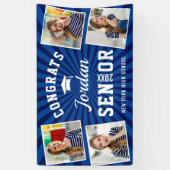 2023年モダンのネイビーブルー卒業クラスPHOTO 横断幕 (縦)