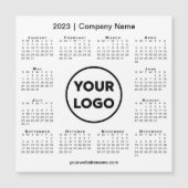 2023年モダンカレンダー会社ロゴのホワイトマグネット (正面)