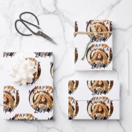 2023年モダンシンプルの新年の写真 ラッピングペーパーシート