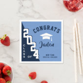 2023年モダンネイビー・ブルー卒業パーティーのクラス スタンダードカクテルナプキン (インサイチュ)