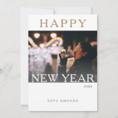 2023年モダンハッピーニューイヤー写真ホリデーカード シーズンカード (正面)