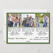 2023年モダンレビュー緑の家族の写真 シーズンカード (裏面)